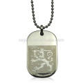 Embossed Logo Stainless Steel Cheap Military Dog Tag Necklace